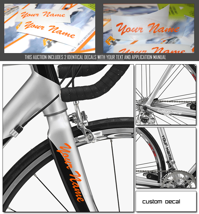 CUSTOM BIKE DECAL 1/2" (TWO STICKERS)